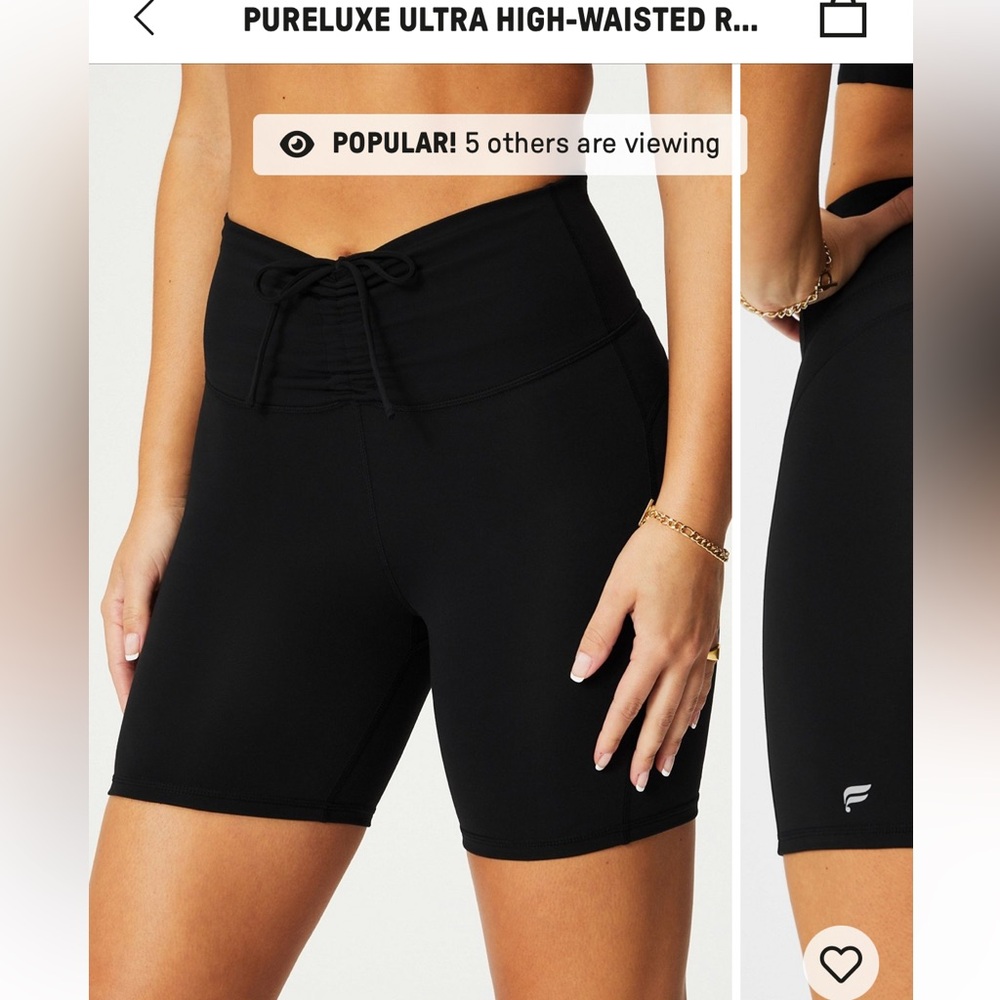 NWT fabletics ultra high rise ruched purelux shorts